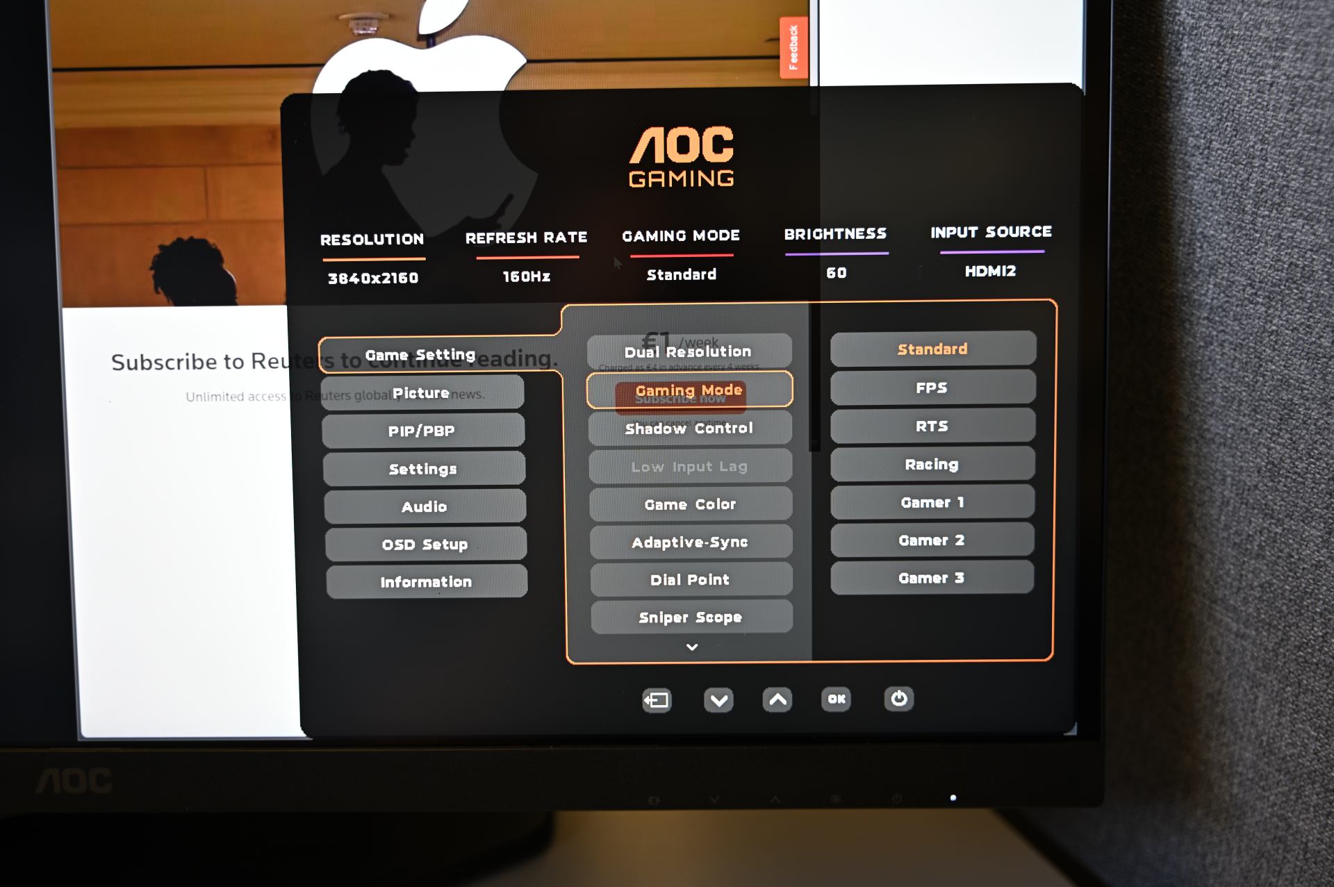 AOC U27G4R monitorius