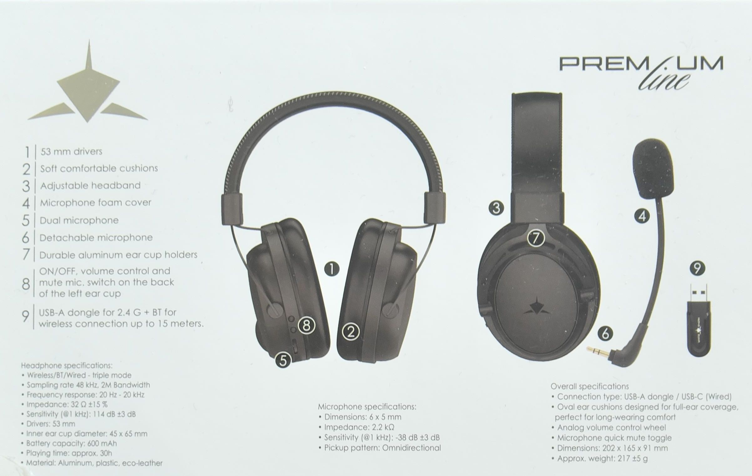 White Shark Gorilla Pro kompiuterio ausinės su mikrofonu