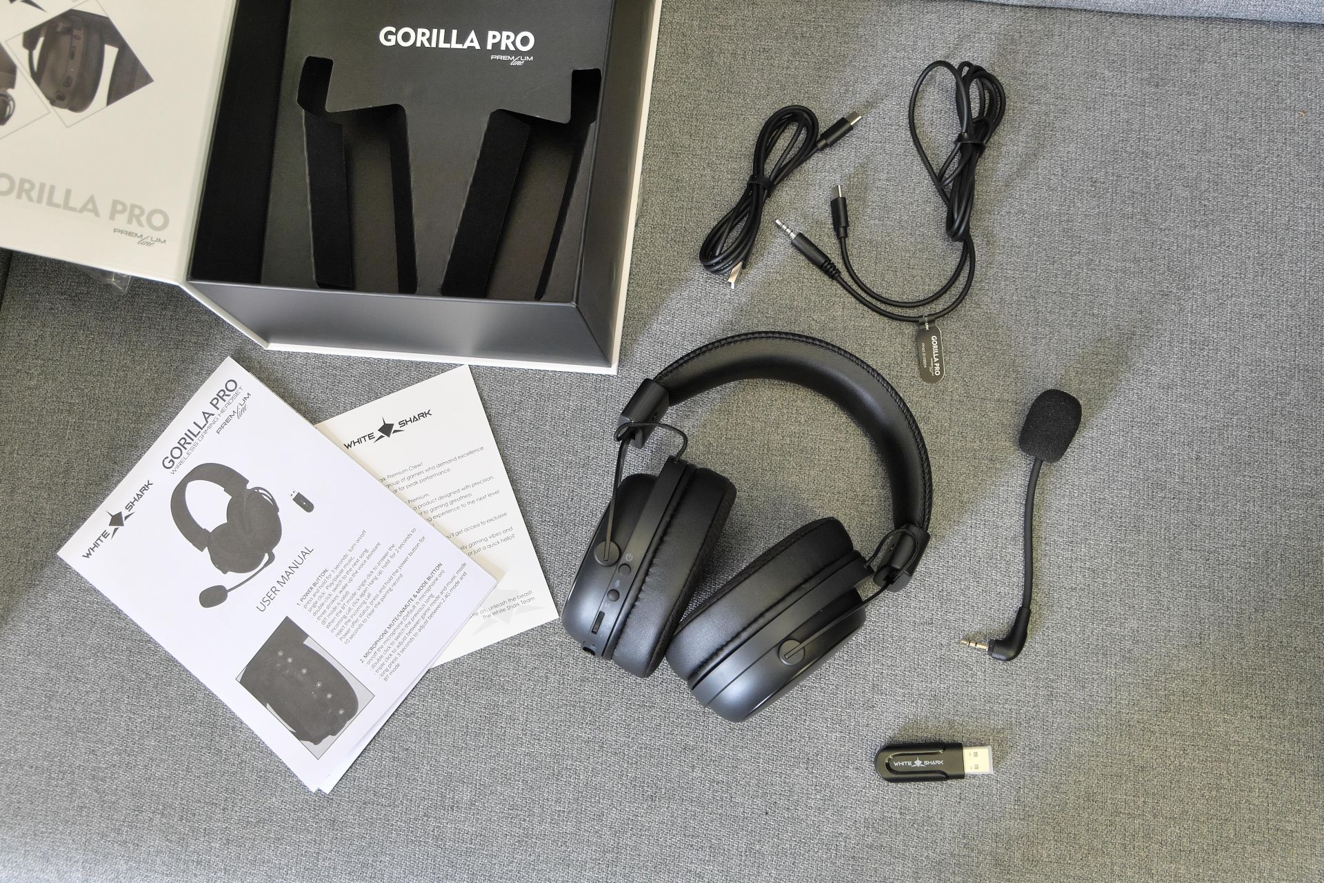 White Shark Gorilla Pro kompiuterio ausinės su mikrofonu