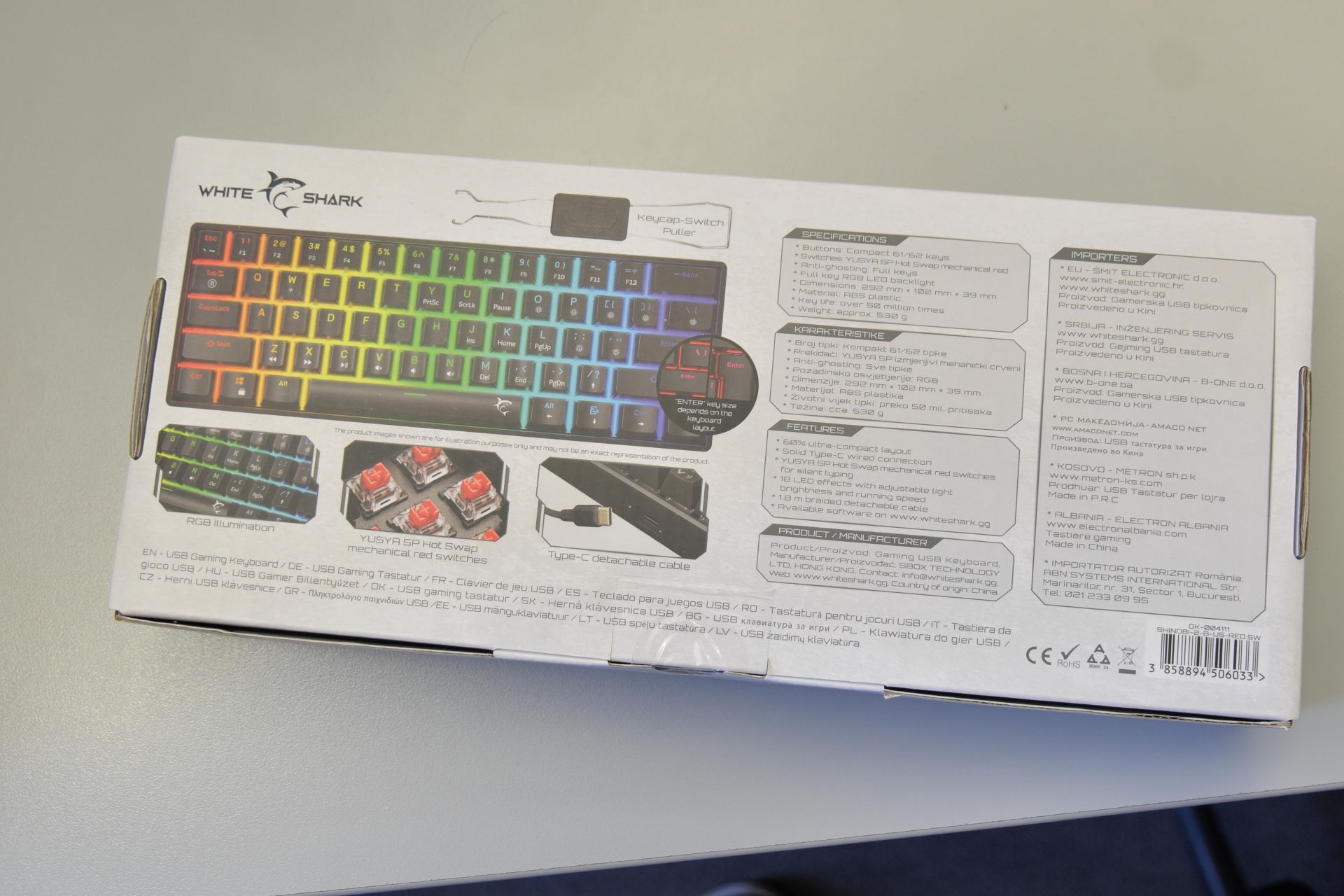 Mechaninė RGB žaidimų klaviatūra White Shark Shinobi 2