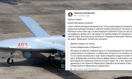 Lietuviška akcija „Padovanok Bayraktarą” tiesiog drebina visą pasaulį: iniciatyvos ėmėsi Lenkija, ypatingai išsiskyrė Lenkijoje gyvenantys baltarusiai