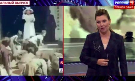 Rusijos TV propagandistai išprotėjo – eteryje teigia, Putinas „turėjo paleisti branduolinę raketą į karalienės Elžbietos II laidotuves“ (Video)