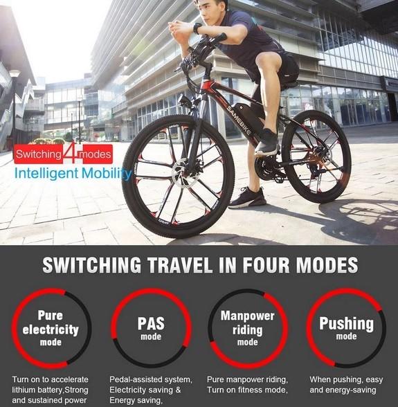„Samebike MY-SM26“ palaiko 4 važiavimo režimus