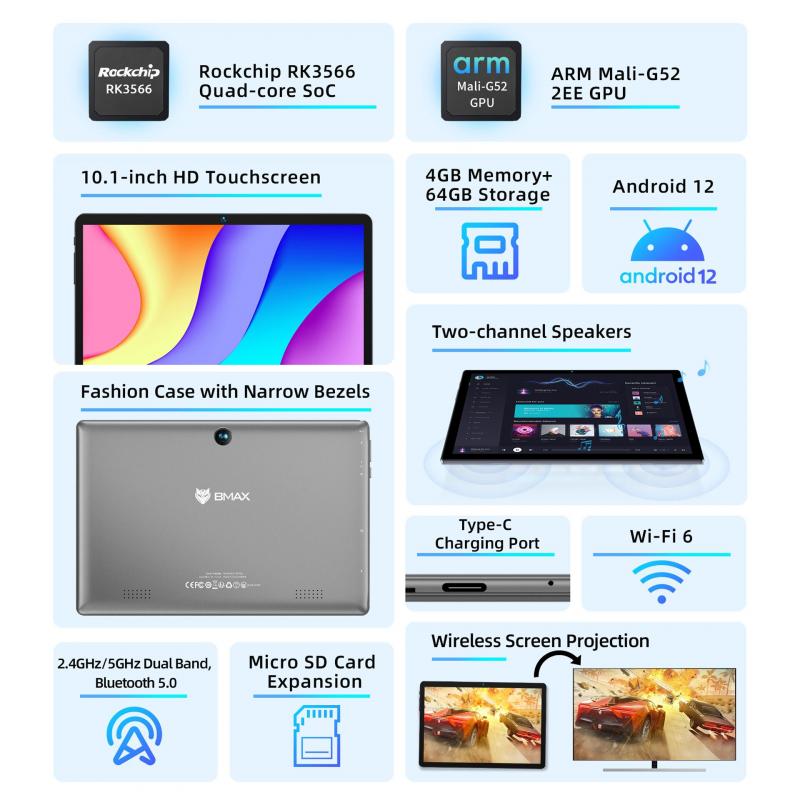 „BMAX MaxPad i9 Plus“ esminės savybės