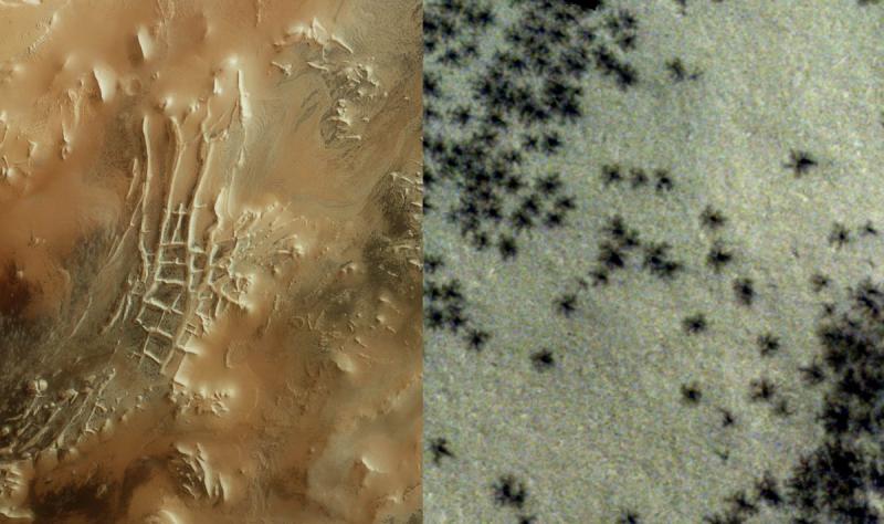 Struktūros Marse primena voriukus ar net senovinio miesto likučius.