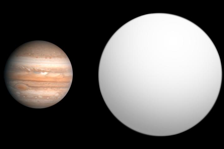 Jupiterio ir GQ Lupi b palyginimas