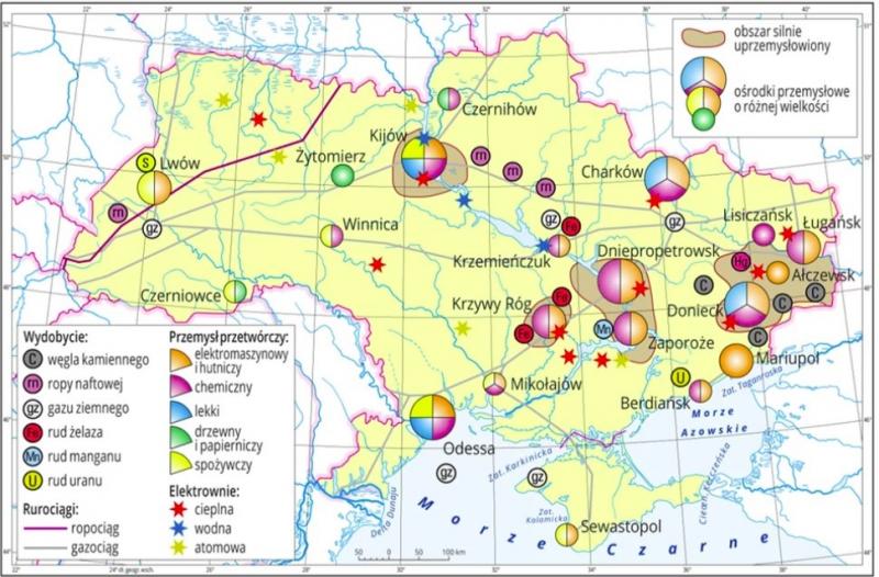 Ukrainos pramonės žemėlapis 