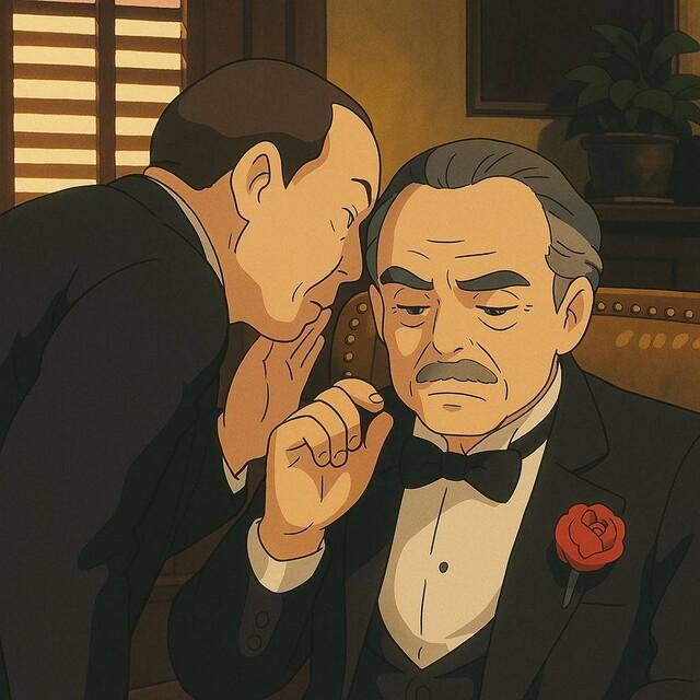 Francio Fordo Coppolos „Krikštatėvis“, bet kaip „Studio Ghibli- anime