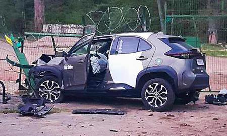 Trileris Lietuvos pasienyje. Automobilis taranavo tvorą. Baltarusija pakelta ant kojų