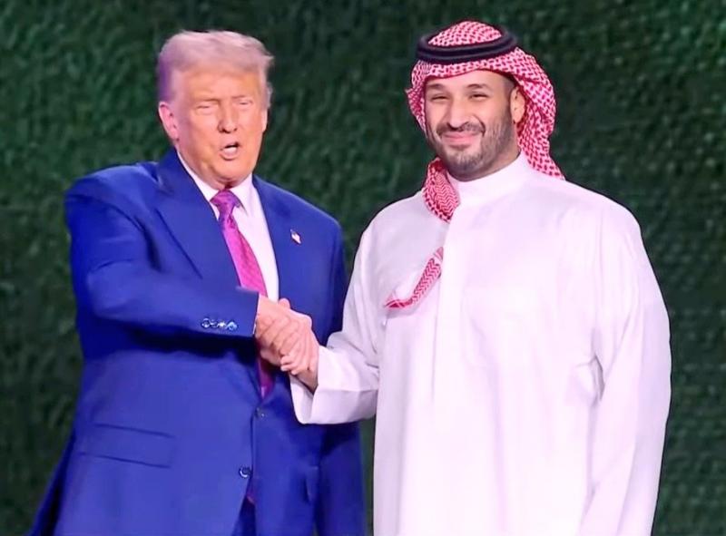 JAV prezidentas Donaldas Trumpas ir Saudo Arabijos sosto įpėdinis Mohammedas bin Salmanas