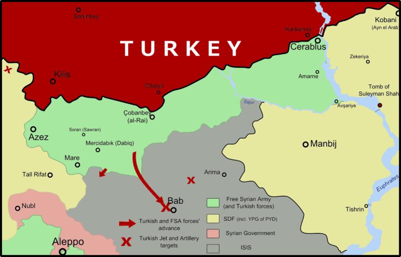 Turkijos puolimas Šiaurės Sirijoje, 2016 m.