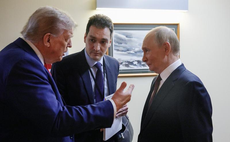 Trumpas ir Putinas (ir vertėjas, Putinas nemoka užsienio kalbų)