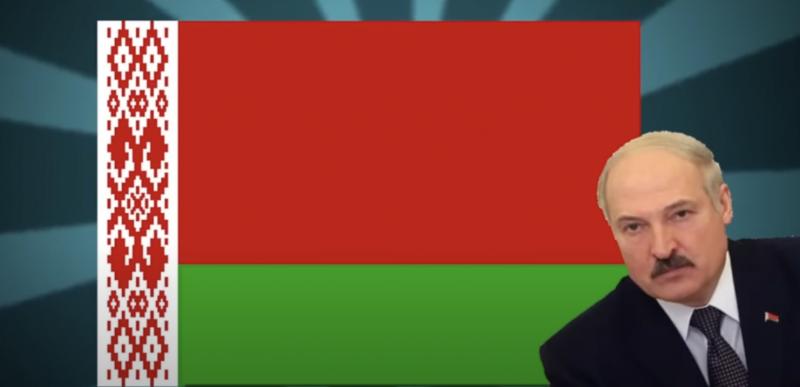 Baltarusijos vėliava, Aleksandras Lukašenką (koliažas)