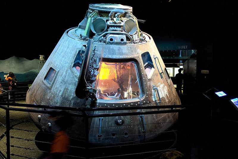 „Apollo 17“ komandinis modulis, eksponuojamas Hiustono kosmoso centre