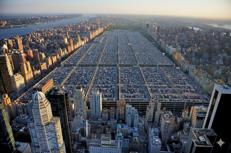 Didžiausia pasaulyje automobilių stovėjimo aikštelė Centriniame parke Niujorke