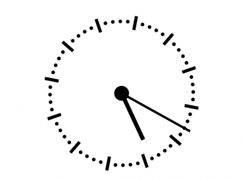 Šis laikrodis vos neapsivertė ir neturi skaičių. Kiek valandų?