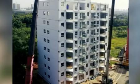 Štai kaip jie stato Kinijoje. 10 aukštų namas pastatytas vos per 28 valandas (Video)
