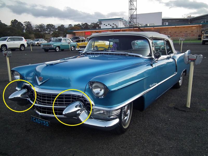 1955-ųjų Cadillac Eldorado su Dagmar bamperiais
