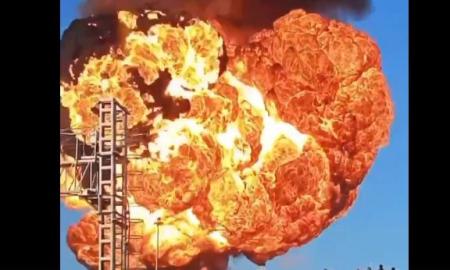 Vaizdai lyg iš katastrofų filmo: Tambovo srityje sprogus traukiniui – milžiniškas ugnies grybas (Video) 