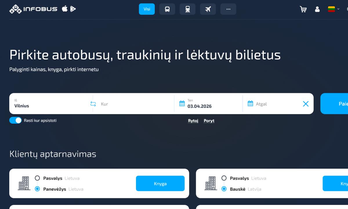  Bilietas kišenėje: INFOBUS pristatė didelio masto mobiliojo platformos atnaujinimą