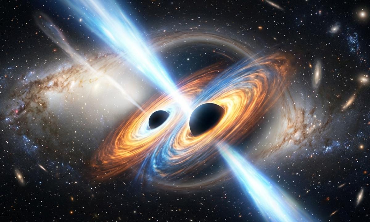 „Tai matome pirmą kartą.“ Dvi supermasyvios juodosios skylės netrukus supurtys Visatą