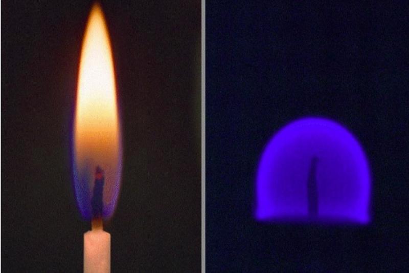 Žvakė Žemėje ir mikrogravitacijos sąlygomis