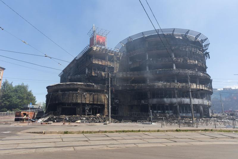Prekybos centras Kyjive po Rusijos teroristinės atakos