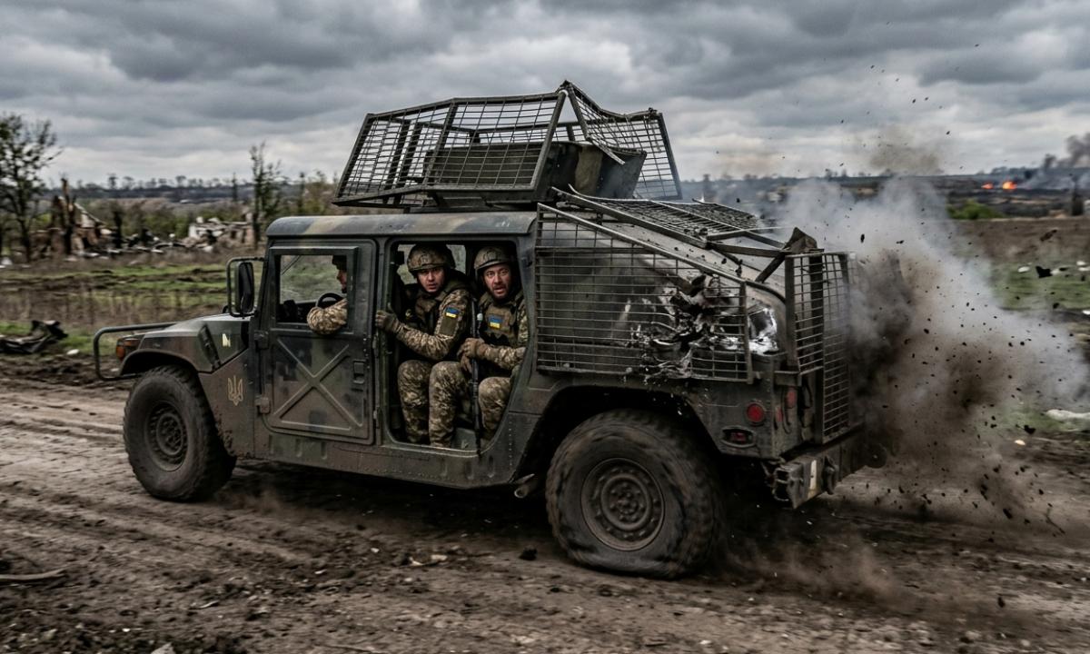 „Velnias! Pataikė tiesiai į dešimtuką.“ Netyčia nufilmavo kaip smogė į „Humvee“ (Video)