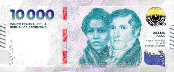 2024 m. laidos 10 000 Argentinos pesų banknotas