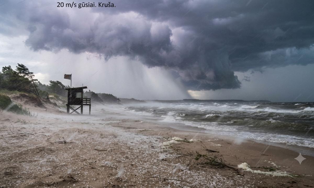 20 m/s gūsiai. Kruša. Sinoptikai įspėja apie cikloną